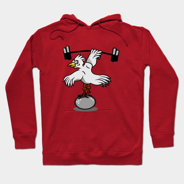 Chicken lifting weights Hoodie by mailboxdisco